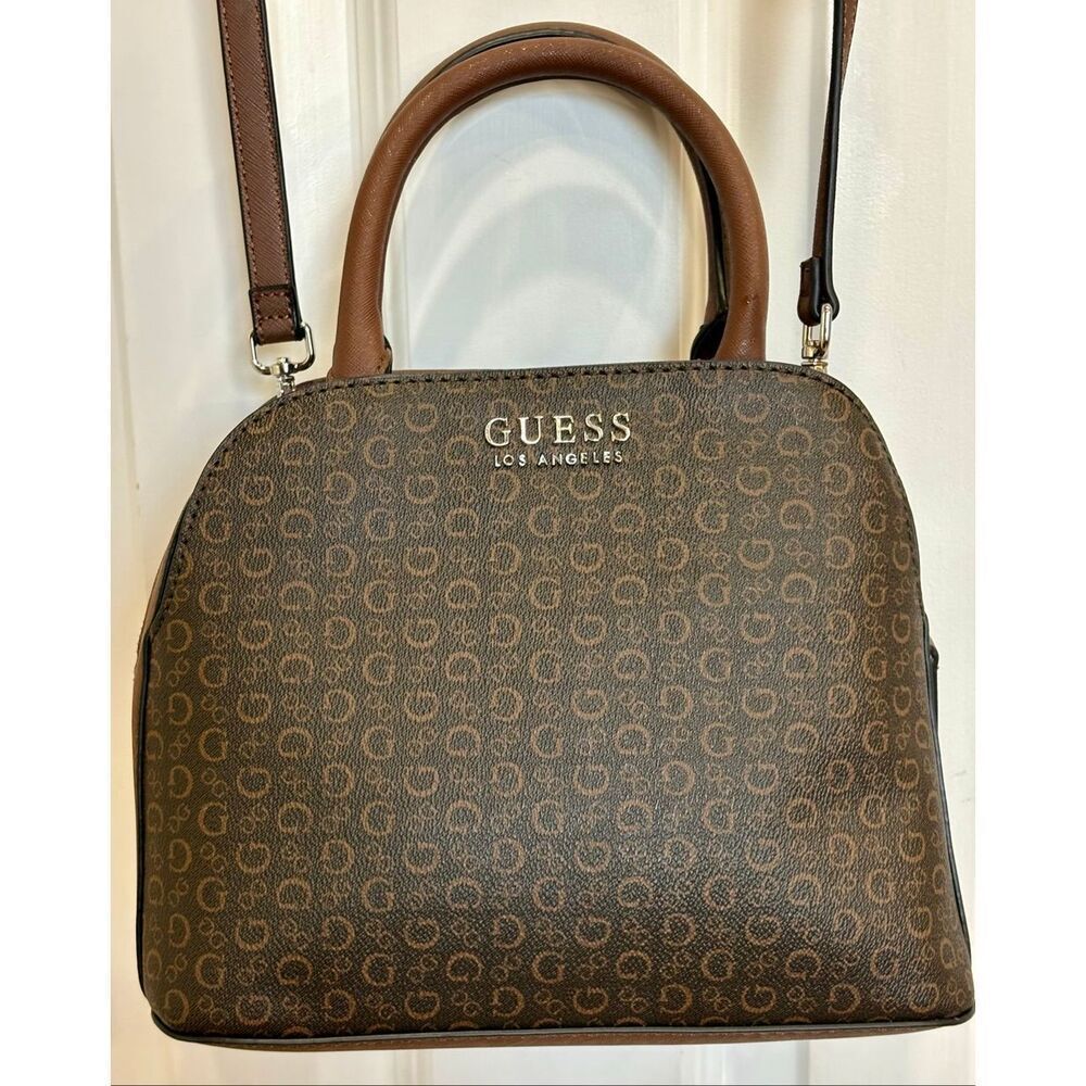 GUESS - Dome Crossbody/Satchel in Cafe Mocha Faux Leather/BONUS Matching Wallet - Picture 4 of 15